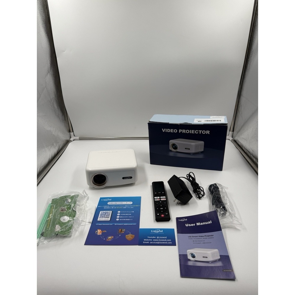 Lisowod L02 1080P WiFi Bluetooth Projector 1200 ANSI | Netflix,‎ YouTube, 4K
